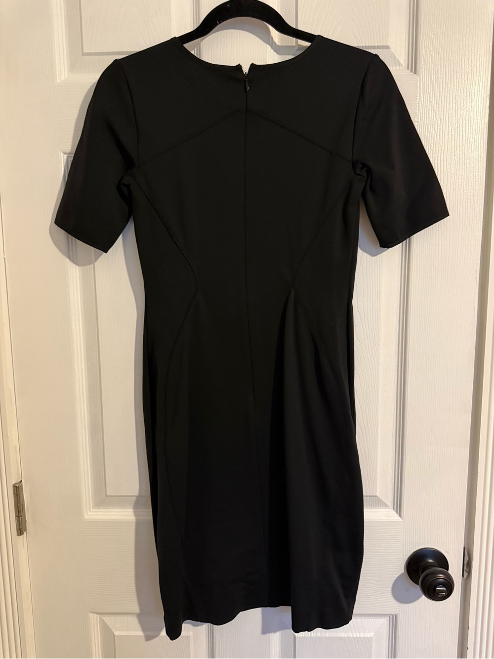 Ann Taylor Black Short-Sleeve Midi Sheath Dress - Picture 5 of 6